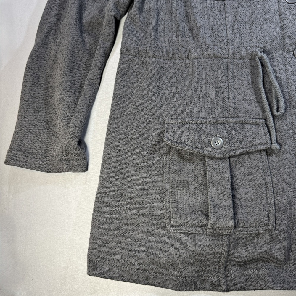 Torrid Womens 1 Gray Knit Military Utility Jacket Drawstring Waist Button Front - Picture 4 of 11